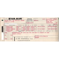 R RBF EVA AIR PAPER FLIGHT TICKET TICKET-EVA