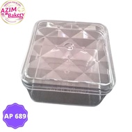 Square Cookies Container 1Pcs | Bekas Kuih | Bekas Cookies | Square Plastic Container | Transparent 
