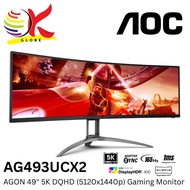 AOC 49" AGON AG493UCX2 5K DQHD (5120x1440@165HZ) VA CURVED SUPERWIDE GAMING MONITOR (4MS, INPUT: HDM