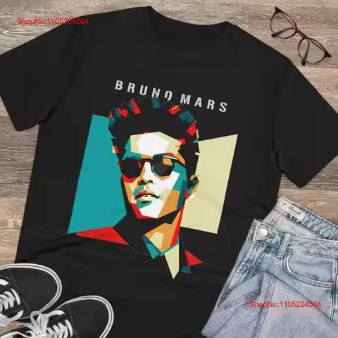 Bruno Mars T Shirt for Her Him Merch Festival Outfit Rave Music Lover y2k vintage Washed designer cl