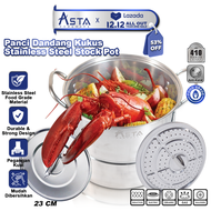 Asta Panci Dandang Kukus Stainless Steel Stock Pot Steamer Tebal