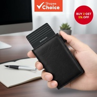 Men's Carbon Fiber RFID Wallet, Aluminum Magnetic Card Holder with Money Clip, Slim Anti-Theft Minim