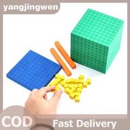 YANGWEN Ten Blocksplete Set Kids Math Plaything Math Blocks Plastic Base Ten Set Cube Kids Math Play