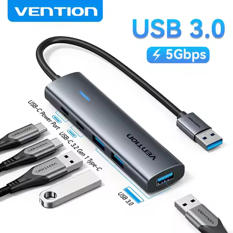 Vention USB A 3.0 HUB Metal Shell USB C 3.2 Gen 1 5Gbps Multi Adapter Splitter for Macbook Air Dell 