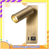 【W】3W LED Wall Lamp Embedded and Rotatable Reading Light USB Focus Light for Bedroom Bedside Study 3
