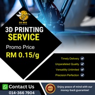 3D Printing 1-2 Days to Finish RM 0.15/g - 3D Printing Service by 3D Bee. Pla Pro, Pla+, Pla plus