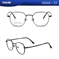 IOOI Eyewear - Kacamata Segi Enam Kotak Titanium Bisa Minus Anti Radiasi Blueray Photocromic 2820