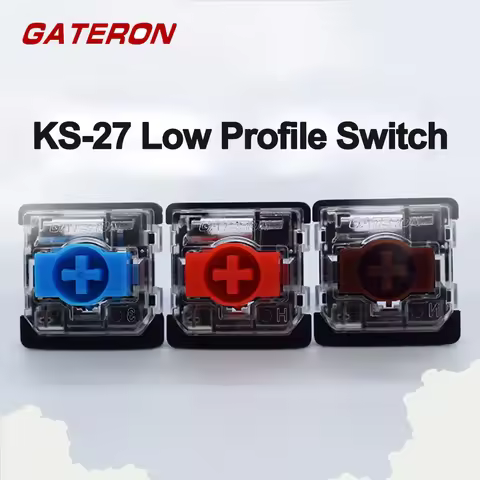 Gateron Low Profile Switch for Mechanical Keyboard Keychron K1 K3 K7 KS-27 Red Blue Brown Axis 3 Pin