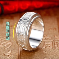 ring for men men ring S925 Sterling Silver Ring Men's Rotating Proverbs Ring Thai Silver Pure Silver