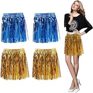 Rainbow Foil Tassel Party Skirt, 23.6 x 15.74 Inches, Dance Costume, Holiday Events, 4 Sets