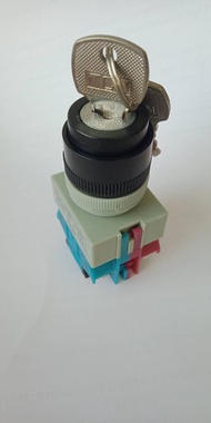 สวิทซ์กุญแจON-OFF คอ#22มิล(แพ็ค1ตัวและแพ็ค10ตัว) สวิทซ์กุญแจ เปิด-ปิด 1NO 1NC Key Switch Power Switc