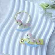 手繪木馬髮飾 髮圈髮夾 熱縮片滴膠 UV Resin hair accessories