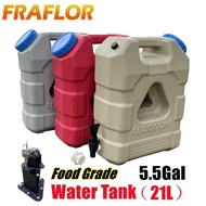 ۩20 Liter 21L (5.5Gallons) Camping Car Water Container with Tap Portable Outdoor Storage Tank Fo x☾