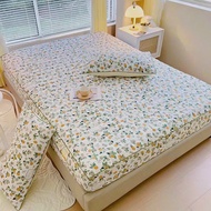 Bộ ga gối 4 món Cottong Đũi trần bông xơ đậu nành Mềm mịn Thoáng mát Thấm hút mồ hôi Đủ kt m2-m4-m5