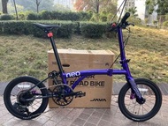 🤝🤝(紫色 電變 12速 40T飛輪) 2025最新款JAVA NEO 電變12速 紫色碟剎349鋁合金折叠車（三折叠小布國布）送前後蛙燈叮叮