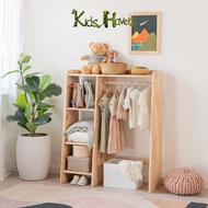 JUNO Kids Open Shelf cum Closet (Solid Wood)