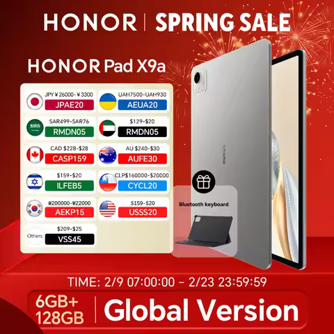 New Global Version HONOR Pad X9a 6GB+128GB/8GB+256GB 11.5'' 2.5K 120Hz LCD Screen 8300 mAh Battery 3
