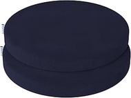 Round Chair Cushion Set (2, Blue) 40 x 40 x 5 cm - High Density Foam Seat Cushion for Kitchen Chair,