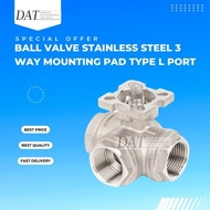 3/4" Stop Kran Ball Valve 3 Way Mounting Pad Actuator Type L Port Best