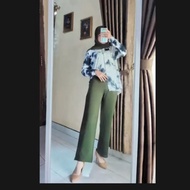 Celana Kulot Scuba Premium Tebal Import Resleting Depan Haighwaist Zipper Kulot Scuba Premium Celana