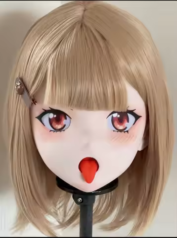 3D Printing Kigurumi Half Head Lock Anime Cosplay Accessories 3D Head Shell Props Anime Exhibition R