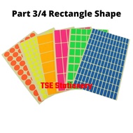 [Part 3/4] Rectangle Sticker Self-Adhesive Colours Label Stickers Colour Sticker Round Rectangle Cir