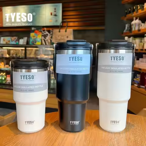 Tyeso's New Coffee Cup With Double-Layer Insulation And Cold Insulation Portable Ice Cream Cup Large