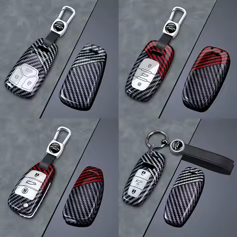 Carbon Fiber Car Key Cover Case Shell for Audi A1 A3 A4 A6 TT Allroad Q3 Q7 R8 S6 SQ5 RS4 B9 A5 8S 8