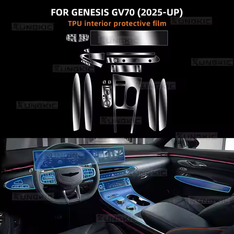 For Genesis GV70 2025 Car Accessories Interior Thin Film Transparent TPU Gear Panel Center Console A