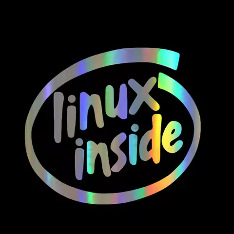 Creative LINUX INSIDE Car Sticker Accessories Vinyl PVC 15cm*13cm Motorcycle Waterproof Windshield C