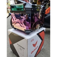 Duhan Alloy Top Box 45 Liters With Bracket, Base Plate, Backrest and Free Helmet
