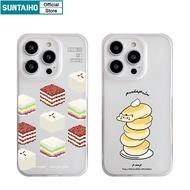 Suntaiho Fashion Unique Food Pattern Clear Frosted Case for Iphone Casing 16 15 14 12 13 11 Pro Max 