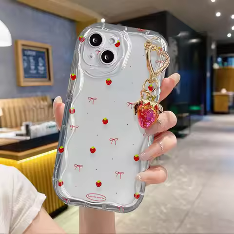 Strawberry Pendant Case For Realme 14 14T C73 C75 C75X C61 Note 60 60X 50 C63 C65S C67 C55 C51 C53 C