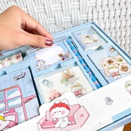 Jurnal Paket Diary 7in1 Motif CInnamoroll Cute Girl Boba Kelinci Panda - SWEET PASTEL PINK LIGHT BLUE - isi notebook notes washi tape stiker sticky notes journal tulisan lucu unik hadiah sovenir alat tulis anak kerja sekolah kantor  Cute Girl Scrapbook