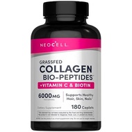 NeoCell Collagen Peptides Pills | 180 Tablets | with Vitamin C and Biotin | Grass Fed Bovine | Hair,