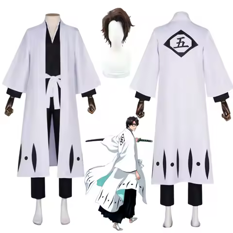 Anime Bleach Aizen Sousuke Cosplay Costume Wig Sets Bleach Thousand Year Blood War Gotei 13 Team 5 C