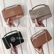 💗實貨拍攝🇺🇸⚜️Tory Burch Top Handle Hand Britten Mini Chain Leather Crossbody / Shoulder Bag 💞 Size: 19 x 12 x 6 cm ❣️ 只售正貨💯🌐