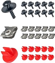 RACOONA 10 Sets Engine Splash Shield Screw Kit,Car Accessories T30 Engine Splash Shield Guard Undertray Cover Bolt Kit with Screw Seat and Gasket,Use for Undertray Engine Fender Liner Deflector Grille