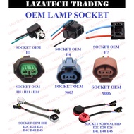 OEM CAR HEAD LAMP SOCKET H1 / H4 / H7 / H8 / H11 / H16 / H27 / 9005-HB3 / 9006-HB4 / T20 / T21 / D2C