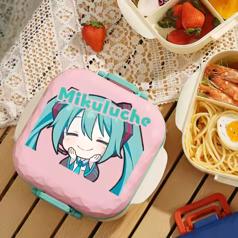 For Miku's Lunch Box 800ML Microwave Heated BPA Free Anime Bento Box Comes with Free Tableware Anime