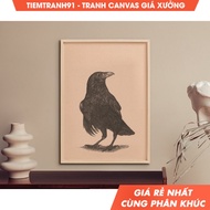 Wall paintings, Raven Drawing Wall Art, Black Beige Wall Art, Cute Artful Art, Pencil Drawing, free 
