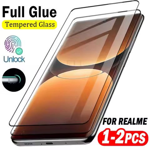 1-2pcs Full Glue Tempered Glass For Realme GT 7 Pro GT 6 6T Curved Screen Protector for Realme Neo 6