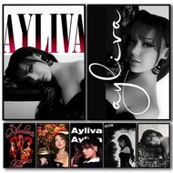 Pop Singer A_Ayliva Fashion Magazine HD Linen Canvas Poster Wall Art Prints for Living Room Bedroom 