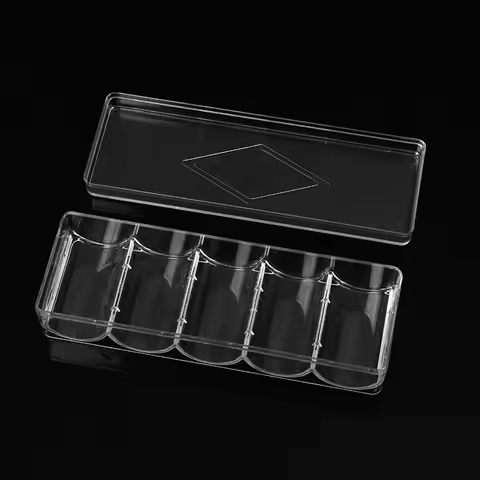Durable Clear Acrylic Poker Chips Tray 100 Chips Case Box Holder Collectibles Craft