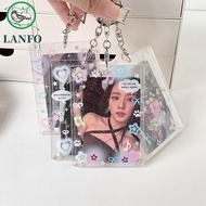 LANFO Acrylic Photocard Holder, 2.7x4.1 Inch Transparent Photo Card Case, Picture Display Stand Cute