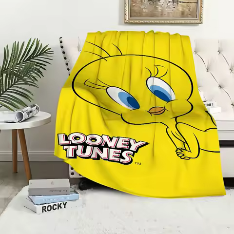 Cartoon Bird Cute T-Tweety Blanket Plush Nap Sofa rug for Living Room Warm Office Bedroom Birthday H