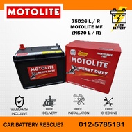 [ Installation Provided ] NS70 | NS70L | 75D26L / R ] Motolite Heavy Duty MF | Car Battery Bateri Kereta | camry lexus