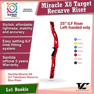 V Club Archery Sanlida Miracle X8 Entry-Level ILF Recurve Bow Riser - 25" Aluminium Alloy - LH - Ris