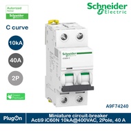 A9F74240 - Schneider Electric Miniature circuit-breakerActi9 iC60N 10kA 400VAC 2Pole 40 A เบรกเกอร์ล