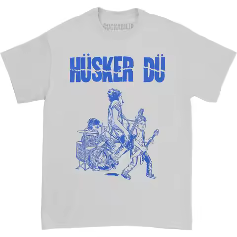 Men'S Husker Du Grey Band Drawing T Shirt Small